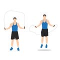 Man doing Jump rope.Skipping cardio exercise