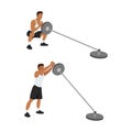 Man doing Landmine. T bar presses exercise. Royalty Free Stock Photo