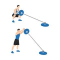 Man doing Landmine. T bar presses exercise. Royalty Free Stock Photo