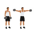 Man doing Lateral side shoulder dumbbell raises. Royalty Free Stock Photo