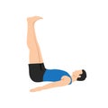 Man doing Legs up the Wall pose Viparita karani stretch