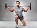 Man doing lunges, legs workout Royalty Free Stock Photo