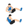 Man doing man twists exercise. Abdominals excercise Royalty Free Stock Photo