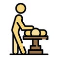 Man doing massage icon color outline vector
