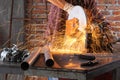 Man doing metalwork in a workshop Royalty Free Stock Photo