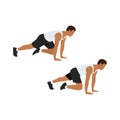 Man doing Mountain climber exercise. Flat vector Royalty Free Stock Photo
