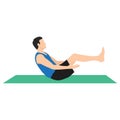 Man doing Navasana or Boat pose,yoga exercise Royalty Free Stock Photo