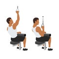 Man doing one arm lat pull down. Pull downs. pullover exercise.