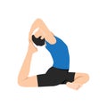 Man doing One Legged King Pigeon Pose Iii. Practice Eka Pada Rajakapotasana Iii.