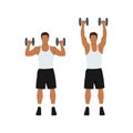 Man doing Overhead dumbbell shoulder press