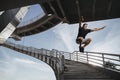 Man doing parkour in city Royalty Free Stock Photo