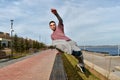 Man doing parkour. Extreme sports Royalty Free Stock Photo