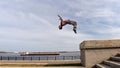 Man doing parkour. Free runner Royalty Free Stock Photo