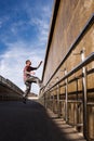 Man doing parkour. Free runner Royalty Free Stock Photo