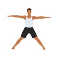 Man doing Parsva Hasta Padasana or star pose yoga exercise