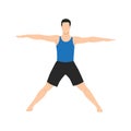 Man doing Parsva Hasta Padasana or star pose yoga exercise