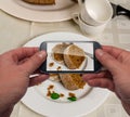 Man doing photo marble ring cake