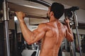 Man doing pull ups on the bar Royalty Free Stock Photo