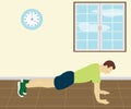 Man Doing Push Up In The Room