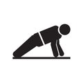 Man doing pushups icon vector sign and symbol isolated on white background, Man doing pushups logo concept