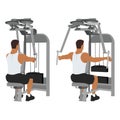 Man doing rear delt machine flyes exercise