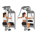 Woman doing rear delt machine flyes exercise