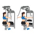 Woman doing rear delt machine flyes exercise