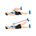 Man doing Resistance band lying leg extensions exercise.