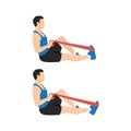 Man doing resistance band plantar flexion or ankle pumps