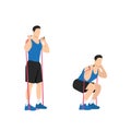 Man doing Resistance band squats exercise.
