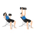 Man doing reverse grip Incline Dumbbell bench press exercise Royalty Free Stock Photo