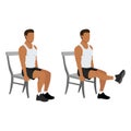 Man doing seated chair leg extensions Royalty Free Stock Photo