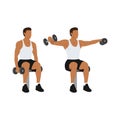 Man doing Seated dumbbell Lateral raises.