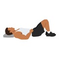 Man doing semi supine laying down or constructive rest position exercise
