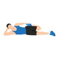 Man doing side lying quad stretch exercise