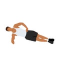 Man doing side plank. Abdominals exercise. Flat vector