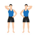 Man doing side push neck stretch exercise while standing Royalty Free Stock Photo