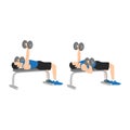 Man doing Single arm alternating dumbbell flat bench press Royalty Free Stock Photo