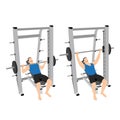 Man doing smith machine incline bench press exercise Royalty Free Stock Photo