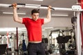 Man doing some pullups at the gym Royalty Free Stock Photo