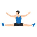 Man doing splits exercise or stretch