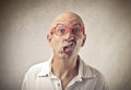 Man doing strange expression Royalty Free Stock Photo