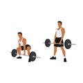 Man doing Sumo Barbell deadlifts exercise. Royalty Free Stock Photo