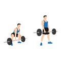 Man doing Sumo Barbell deadlifts exercise. Royalty Free Stock Photo