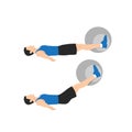 Man doing Swiss ball leg lifts exercise.