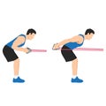 Man doing Tricep kickbacks resistance band exercise