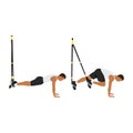 Man doing TRX Suspension strap Mountain climber exercise. Royalty Free Stock Photo