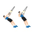 Man doing TRX Suspension strap rows exercise.