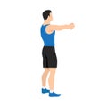 Man doing upper back stretch exercise