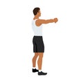 Man doing upper back stretch exercise